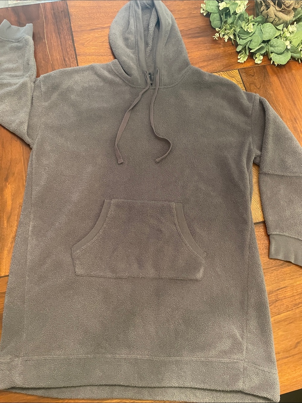 Cuddl Duds Plush Hooded Pullover - Charcoal Gray D5 - Picture 2 of 11